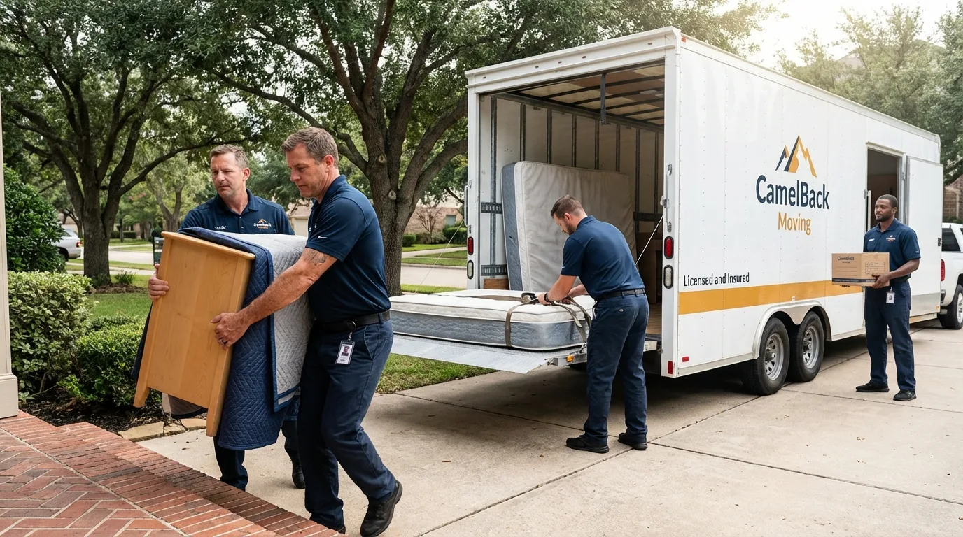 Crew loading residential truck for cross-state move from Ranson, WV