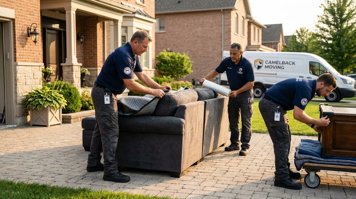 Large estate moving crew wrapping furniture in Ranson, WV